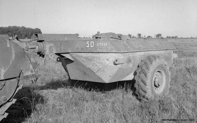 Crocodile Tank trailer closeup, during trials at Eastwell Park 1944