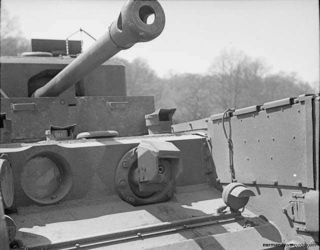 Crocodile Tank flame projector closeup, during trials at Eastwell Park 1944