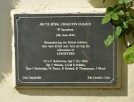 Lingèvres 4th/7th Royal Dragoon Guards Memorial plaque
