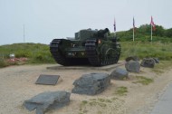 Graye-sur-Mer Churchill AVRE tank One Charlie, with plaque