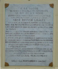 Memorial to the first British Graves at Colleville-Montgomery plaque