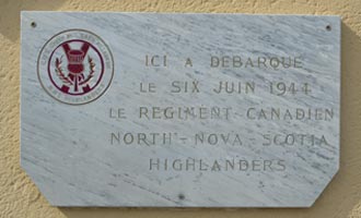 North Nova Scotia Highlanders Plaque, Bernières-sur-Mer