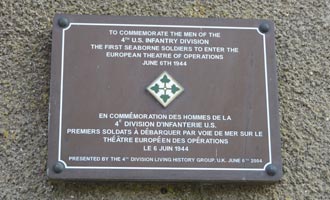 Plaque to the 4th U.S. Infantry Division, Sainte-Marie-du-Mont