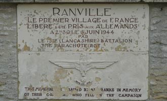 Ranville first liberated village memorial