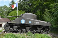 Sherman Tank Valois side view showing bent turret